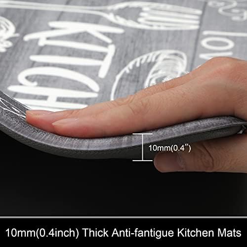 HEBE Anti Fatigue Kitchen Rugs Set of 2, Cushioned Kitchen Mats for Floor