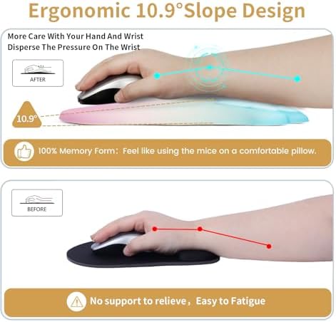 L-SPOUTTO Ergonomic Mouse Pad with Wrist Rest,Cute Mouse Pad Wrist Support