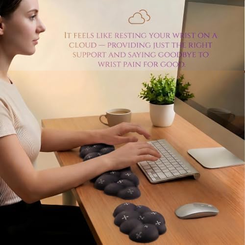 Cloud Wrist Rest Set for Keyboard & Mouse. Silky Fabric Surface