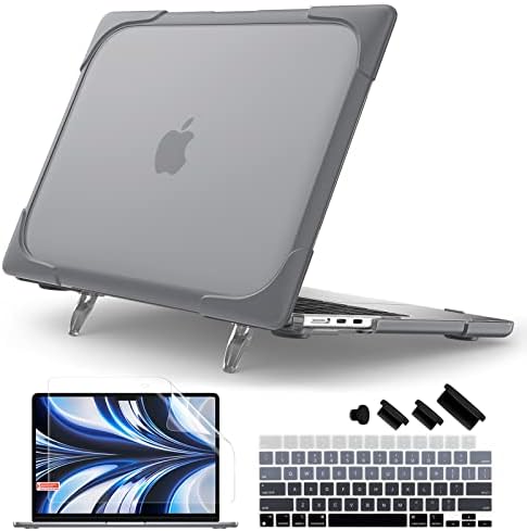 Batianda Foldable Stand Heavy Duty Case for MacBook Air 13.6 inch, Gray