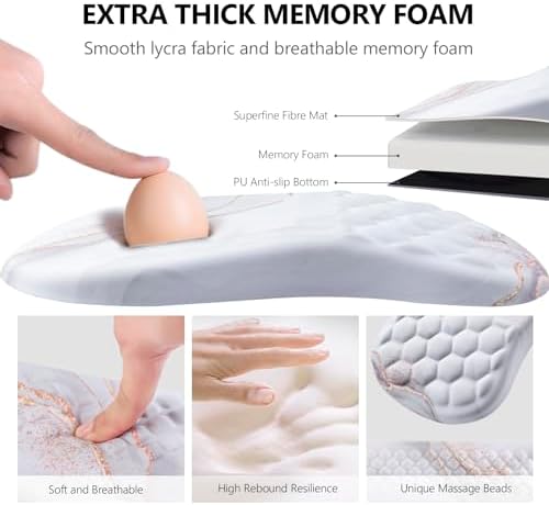 Ergonomic Mouse Pad & Keyboard Wrist Rest Set, Memory Foam