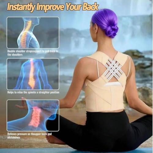 2.0 Upgraded Posture Corrector for Women and Men - Back Brace Shoulder Straightener, Adjustable Back Support, Scoliosis, Hunchback, Hump, Thoracic, Spine Corrector