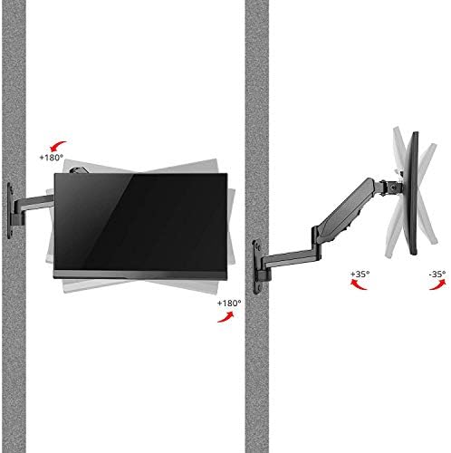 SIIG HIGH Premium Aluminum Gas Spring WALL Mount - Single Monitor