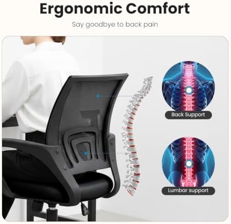 DUMOS Ergonomic Office Chair, Mid-Back Executive Desk Chair 2 Pack