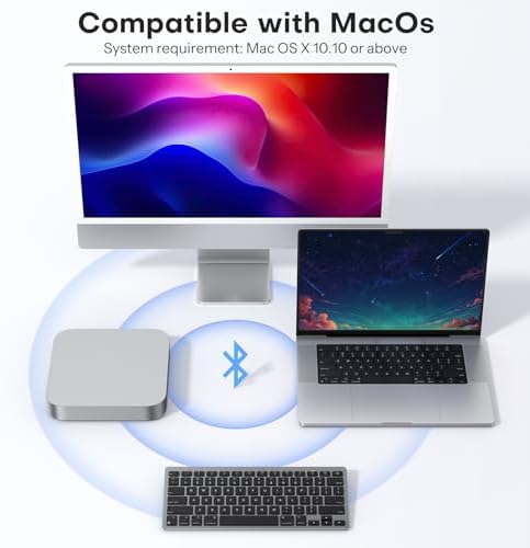 OMOTON Ultra-Slim Wireless Keyboard for Mac (MacOS 10.10+), Compact Size