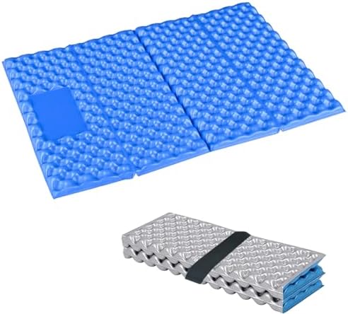 Ultralight Foam Sit Pad, Foldable Waterproof Z Hiking Sitting Pad Insulated Stadium Seat Cushion with Strap for Camping Stadium Outdoor Picnic (Blue)