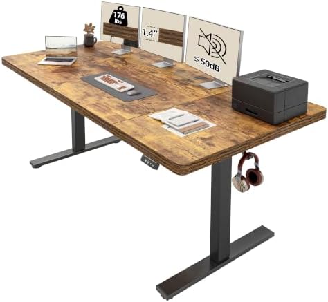 TIQLAB 71 * 30 Large Standing Desk, Conference Room Tables, Rustic Brown