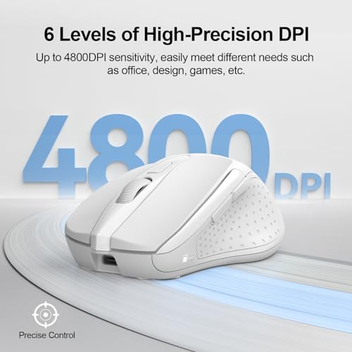 TECKNET Wireless Mouse Rechargeable, 2.4G Computer Mice with USB-A Receiver