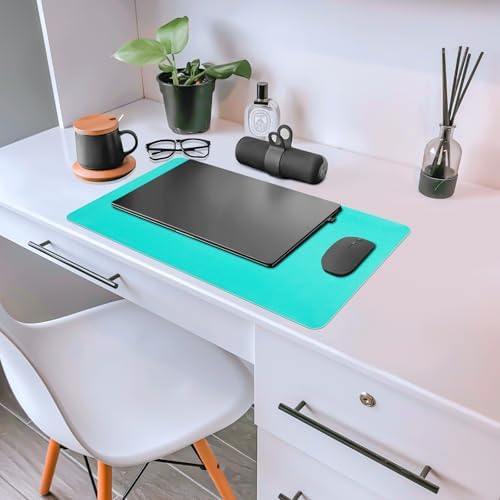 Leather Desk Pad Mat, Green Desk Mat, 23.6" x 13.7"