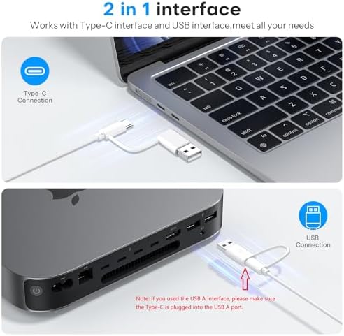 OMOTON USB-A & Type-C Dual Interface Wired Keyboard for Mac, Numeric Keypad