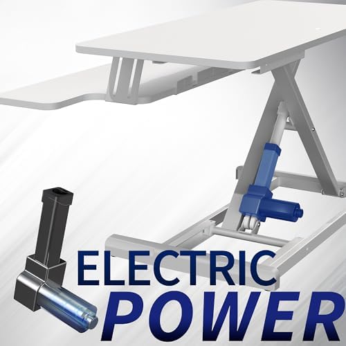 VIVO White 36 inch Electric Desk Converter, DESK-VE36W