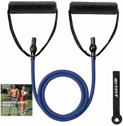 RitFit Single Resistance Bands with Handles Door Anchor for Home Gym