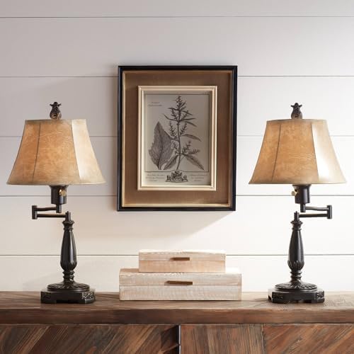 Andrea 22 1/2" High Table Lamps Set of 2 Swing Arm Bronze Brown Traditional