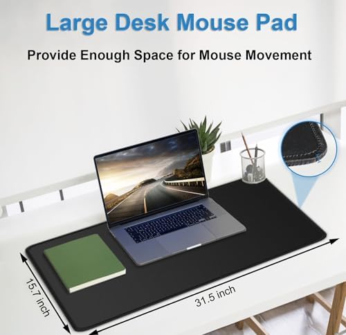 Large Gaming Mouse pad, 31.5x15.7 in Extended Desk Pad with Stitched Edges