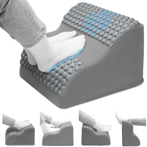Foot Rest for Under Desk with Massage Dots, 3-Tier Foot Stool, Grey