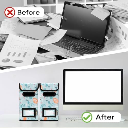BALEINE File Organizer Box with Lid, Collapsible Hanging File Storage Box