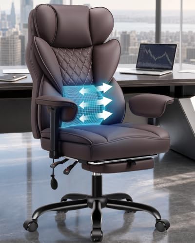Office Chair, Big and Tall Executive Chair with Adjustable Lumbar Support