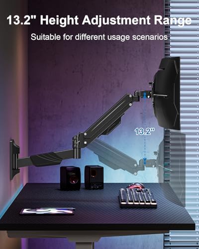 Single Monitor Wall Mount for Max 43" Holds up to 33.1lbs Screen