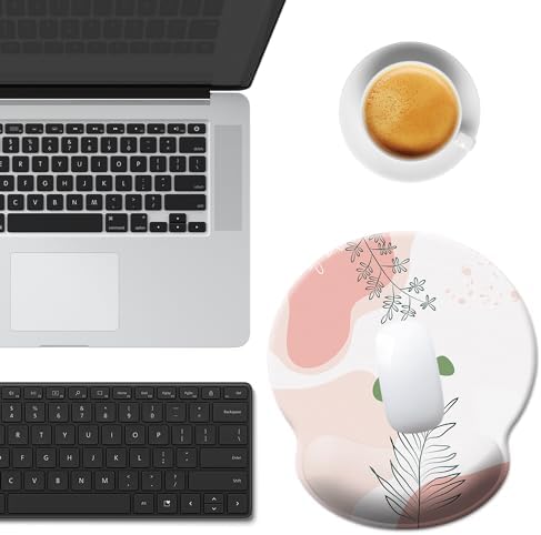 Mouse Pad Wrist Support,Ergonomic Mouse Pad with Wrist Rest,Comfortable Mousepad with Smooth Wrist Rest,Pain Relief Mouse Pads for Non-Slip Base,Computer,Laptop,Office & Home (Modern Abstract3)
