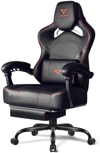 VITESSE Big and Tall Gaming Chair 400lb Capacity with Footrest