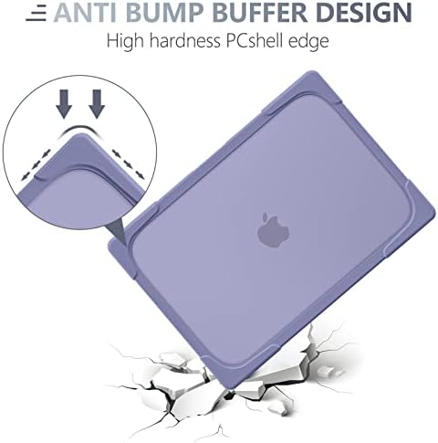 Batianda Heavy Duty Case for MacBook Air 13 Inch 2018-2020, Lavender Gray