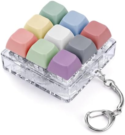 Keyboard Fidget Toy, Creamy Fidget Clicker Keyboard Fidget Keychain, Button Fidget Gifts for Adults, Boost Focus & Ease Anxiety Anywhere — Perfect Stress-Relief Gift (3×3 Grid Layout E)