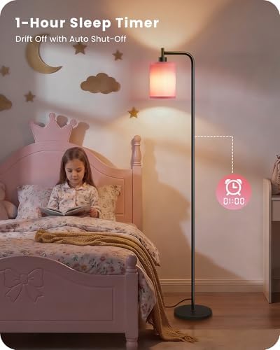Dimmable Floor Lamp for Living Room with Remote & 10W Bulb