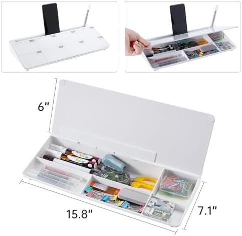 TSJ OFFICE Desktop Whiteboard Dry-Erase-Board - Computer Keyboard Stand White Board Surface Pad with Drawer, Desk Organizers with Accessories for Office, Home, School Supplies
