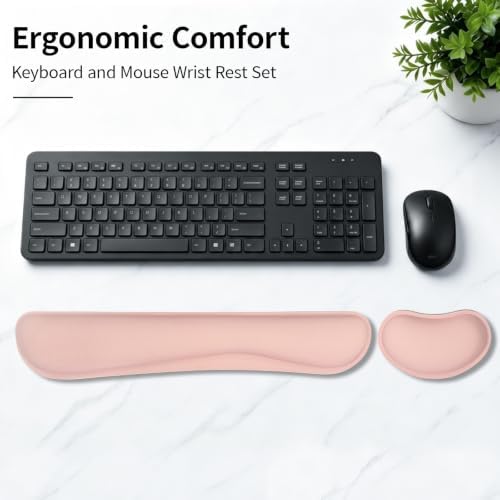 Bloss 2 Pink Wrist Rest for Mouse & Keyboard, Ergonomic Wrist Support