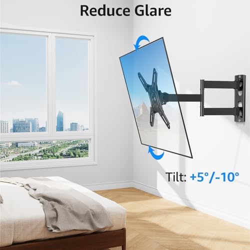 MOUNTUP Full Motion TV Wall Mount for Most 14-42 Inch LED LCD Flat Screen TVs & Monitors, Swivel Tilt Extension Rotation Wall Mount TV Bracket with Articulating Arm, Max VESA 200x200mm, up to 44 lbs