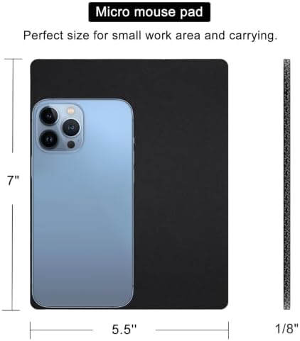 4 Pack Bulk Mini Mouse Pad Small Size, Portable Mousepad for Laptop, Black