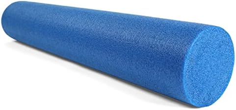CanDo Blue PE Foam Rollers for Fitness, Exercise Muscle Restoration, Massage Therapy, Sport Recovery and Physical Therapy for Homes, Clinics, and Gyms 6" x 36" Round