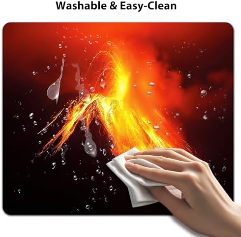 9.5x7.9 Inch Office/Gaming Mouse Pad, Tungurahua Volcano in Ecuador Exploding at Night Nature and Geology, Cute Anti-Slip Mat for Desk Decor