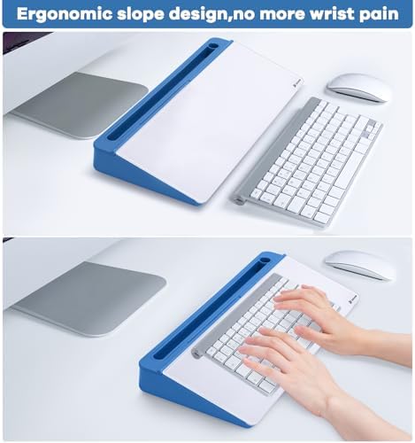 Varhomax Glass Desk Whiteboard with Storage, Desktop Organizer