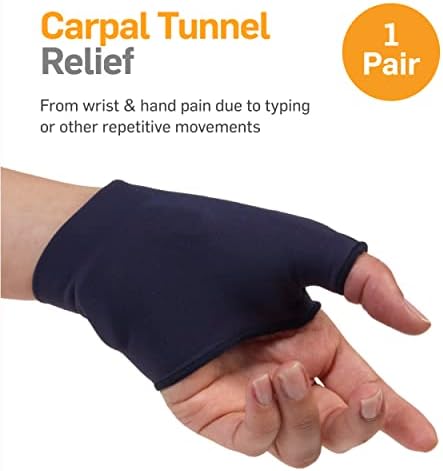 NatraCure Computer Gloves (Carpal Tunnel Relief) Size: Medium/Large - One Pair (Reversible) - (For Wrist and Hand Pain Relief from Typing and Other Repetitive Movements)