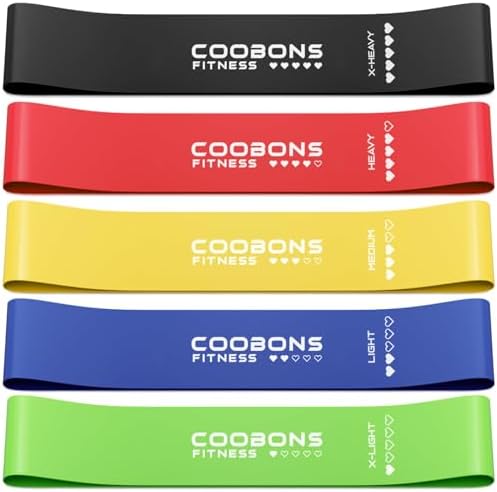 Resistance Bands for Working Out, Exercise Bands Resistance Bands Set with 5 Resistance Levels, Latex Loop Bands for Women Men, Workout Bands for Legs, Glutes, Strength Training, Yoga, Home Gym