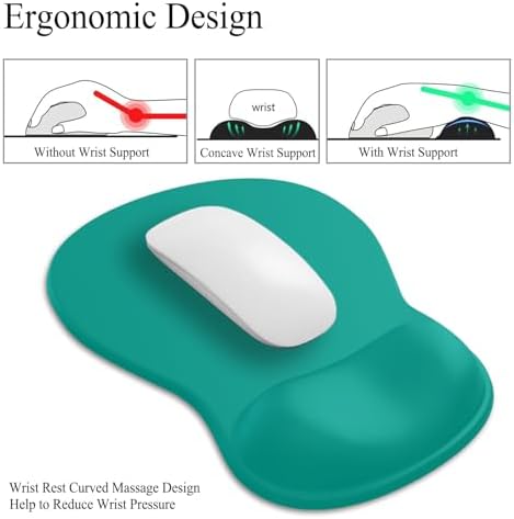 Gel Mouse Pad with Wrist Rest, Ergonomic Concave Wrist Support Mousepad