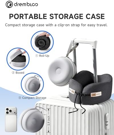 Travel Neck Pillow for Airplane, 360° Ergonomic Support for Sleeping