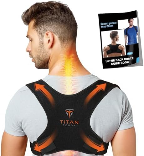 Premium Upper Back Brace for Men & Upper Back Brace for Women, Adjustable Posture Corrector, Upgraded Version, Back Brace for Alignment (L-XXL)