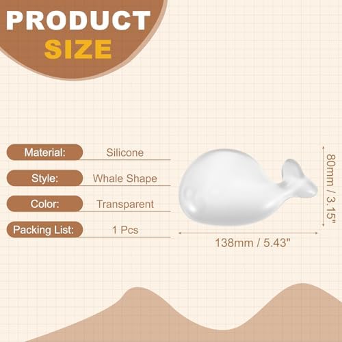 PATIKIL Gel Wrist Rest, Wrist Support for Mouse Whale Shape Ergonomic Mouse Pad Soft Silicone Support Comfortable Cushion for Computer Gaming Office Home, Transparent