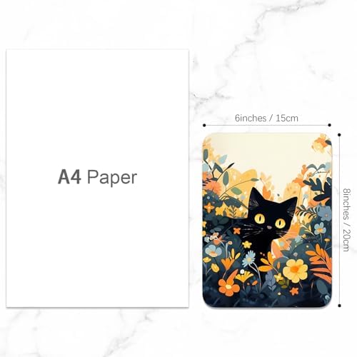 Small Mouse Pad, Mini Mouse Pad 6 x 8 Inch, Thick Rubber Waterproof Mouse Mat, Cute Mousepad for Women Men Wireless Mouse Laptops Home Office, Cute Cat in Flower
