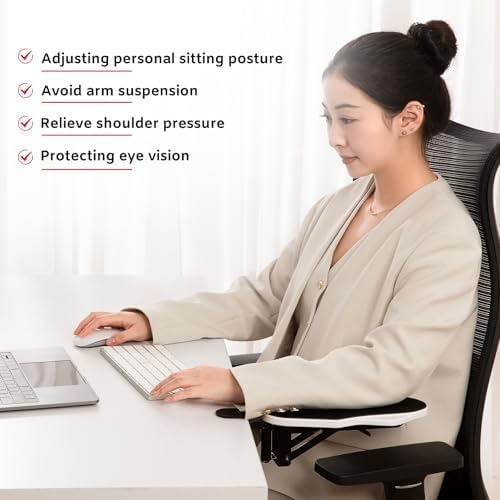 Computer Arm Rest for Desk, 180° Adjustable Rotating Desk Extender Tray, 90° Foldable Elbow Arm Support, Ergonomic Desk Arm Wrist Rest Shelf for Home and Office (Pack of 2)