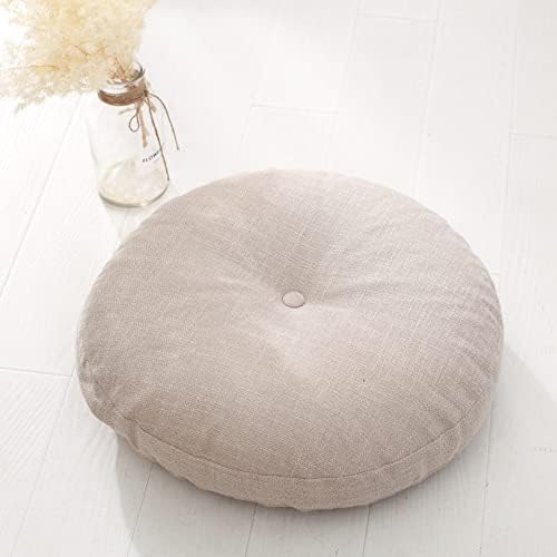 Removable Tatami Futon Floor Cushion Seating Cushion Floor Pillow,Round Living Room Office Chair Pads Mat Yoga Cushion Meditation Floor Pillow L 40cm(16inch)