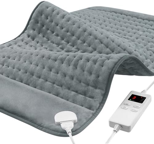 12"x24" Heating Pad, Electric Heating Pads for Neck and Shoulders and Back Pain Cramps Relief, Portable Heating Pad Birthday Christmas Mother Gifts for Women, Men, Wife, Dad