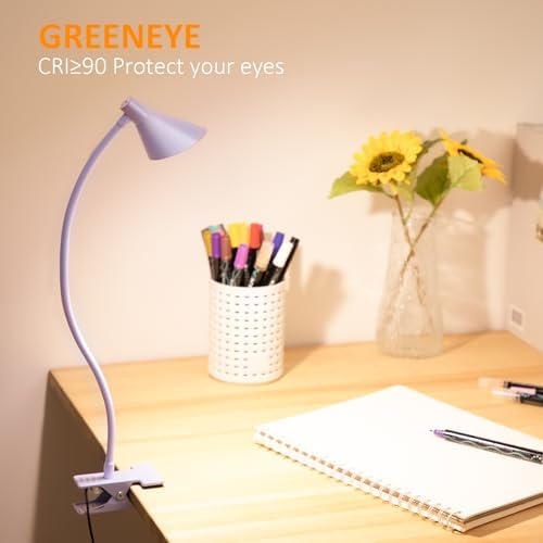 LiFMIRA Desk Lamp Clip on Lamp for Bed, LED Reading Light for Bed Purple