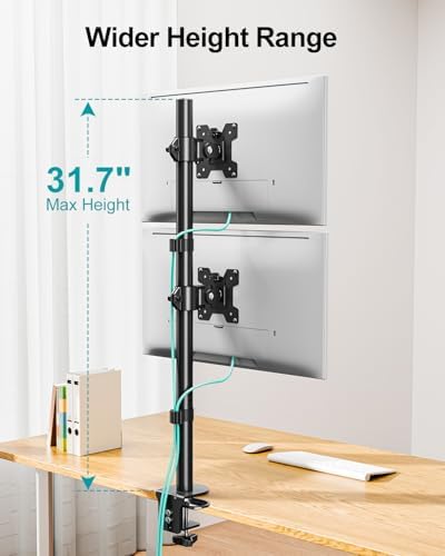 Stacked Monitor Mount for Max 32" Screens, Vertical Dual Monitor Stand