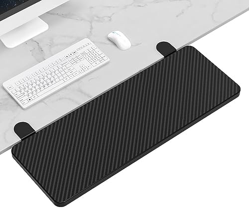 OUGIC Ergonomic Desk Extension Tray, 64x24cm, Clamp Without Punch, Keyboard Drawer Tray, Computer Armrest Table Stand