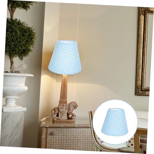 Creative Blue Polka Dot Cloth Lampshade Cover Bottom Bracket Soft Light Filter Home Decor Accessory for Bedside Floor Wall Lamps