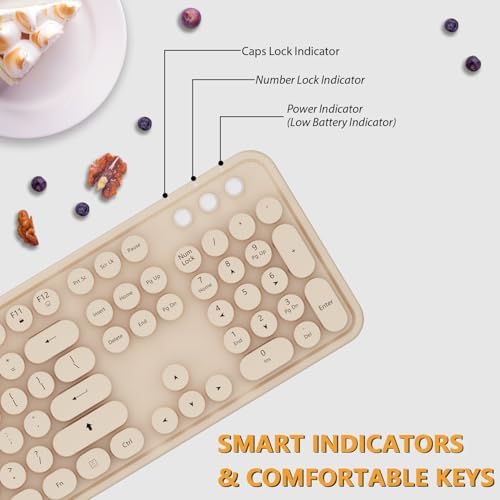 KOOTOP Cute Colorful Wireless Keyboard and Mouse Combo