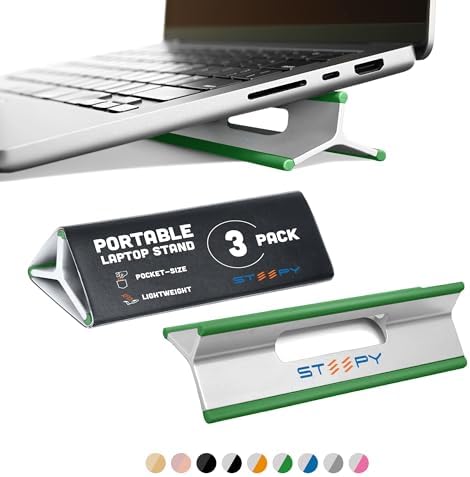 Steepy Portable Laptop Stand for Desk Adjustable Height, 13-17 Inch Devices